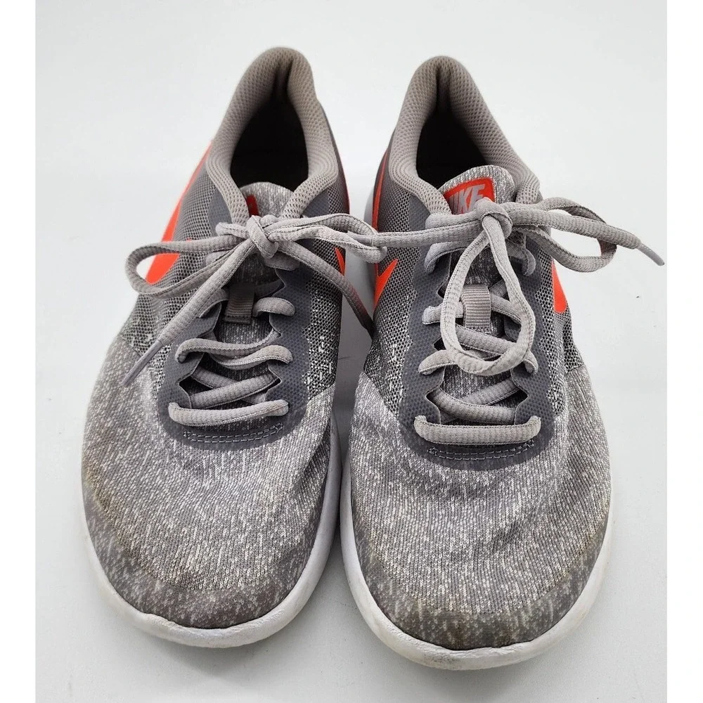 Nike Flex Contact Shoes Youth Size 5Y Atmoshpere Grey / Total Crimson 917932-006